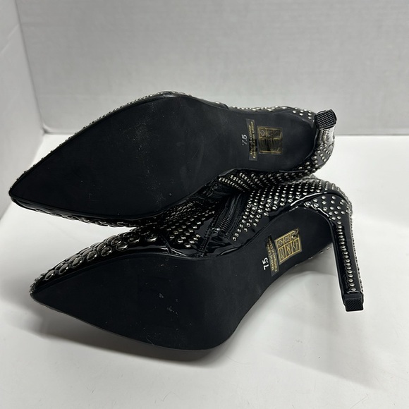 Jeffrey Cambpell High Heeled Ankle Boots Studded Patent Leather Black Size 7.5 - Picture 6 of 10